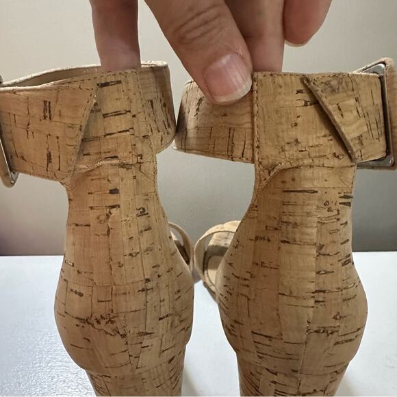 Diane Von Furstenberg Ulrica Heel in Natural Cork Women’s size 7.5 ankle strap - Picture 8 of 13